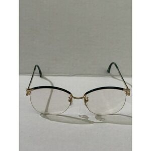Tura Mod 433 Gold Oval Half-Rimmed 53 17 Metal glasses Frames Japan vintage
